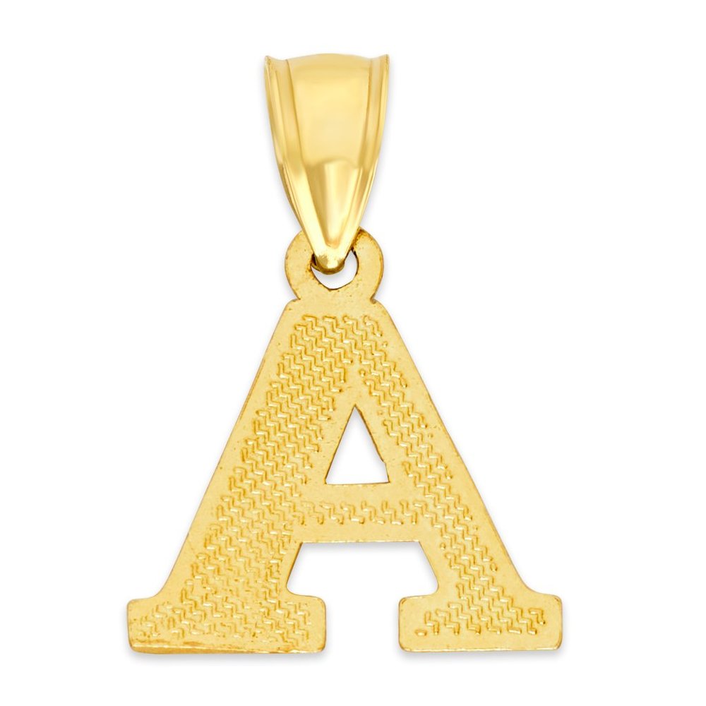 10k Real Solid Gold A Initial Pendant - image 2